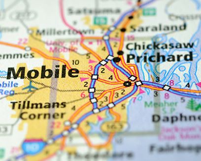map mobile and the surrounding cities