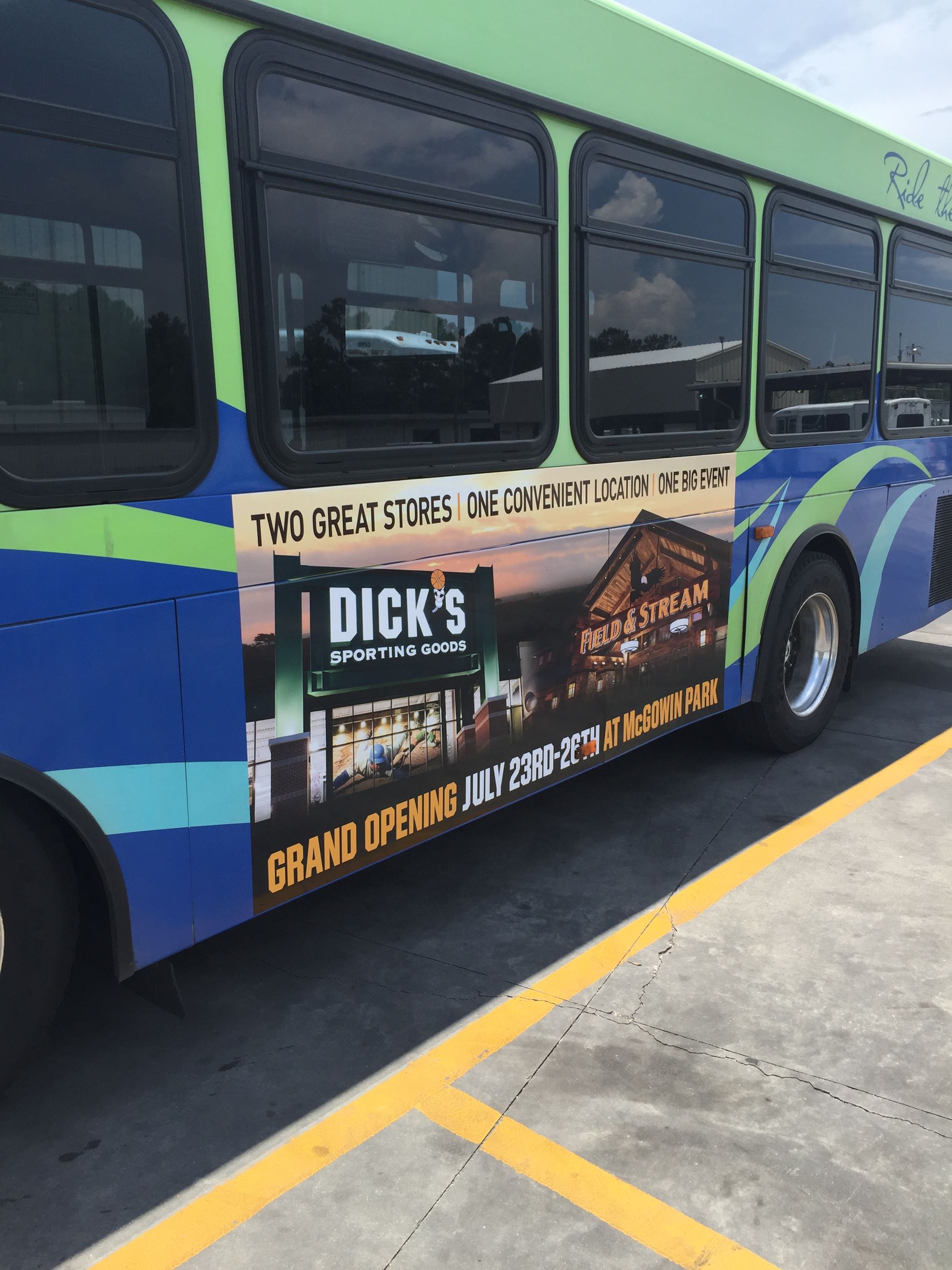 Dick's Sporting Goods Advertisement on Bus